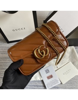Gucci GG Marmont matelasse super mini bag 476433 Coffee