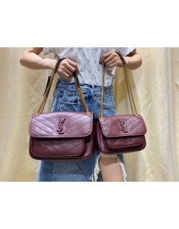 YSL NIKI Chain Bag 22cm&28cm Burgundy