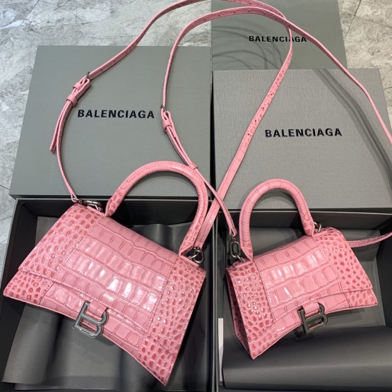 Balenciaga Hourglass S&XS Size Bag in Pink