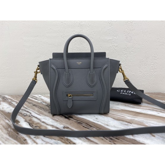 Celine Nano Luggage Bag 20cm Grey