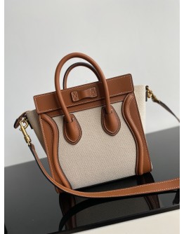Celine Nano Luggage Bag 20cm Brown