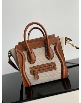 Celine Nano Luggage Bag 20cm Brown
