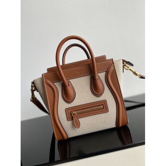 Celine Nano Luggage Bag 20cm Brown