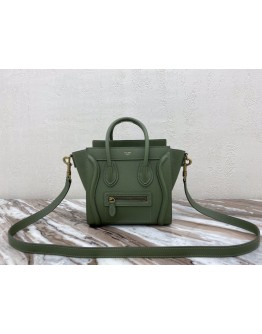 Celine Nano Luggage Bag 20cm Green