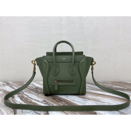 Celine Nano Luggage Bag 20cm Green