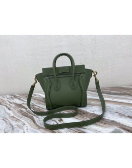 Celine Nano Luggage Bag 20cm Green