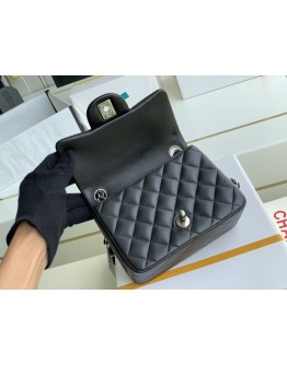 C-C mini CF 17cm Lambskin Gold&silver hardware