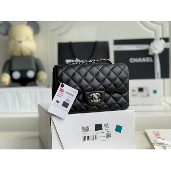 C-C Small CF 20cm Lambskin Gold&silver hardware