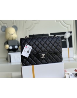 C-C CF Bag Jumbo 30cm Caviar Leather in Silver Hardware