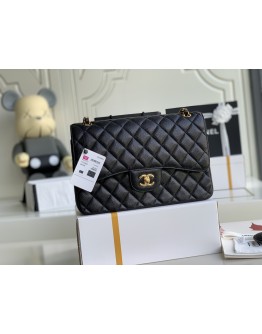 C-C CF Bag  Jumbo 30cm Caviar Leather in Gold Hardware
