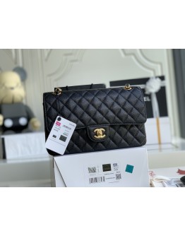  C-C CF Bag  Medium Caviar Leather in Gold Hardware