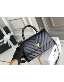 C-C  Top Handle Smooth Leather Retro 24cm