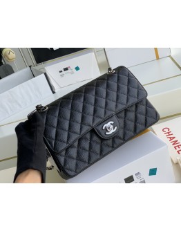  C-C CF Bag  Medium Caviar Leather in silver Hardware
