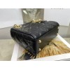 Dior Lady Dior Mini Classic Tote Bag With Lambskin Black