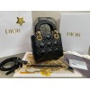 Dior Lady Dior Mini Classic Tote Bag With Lambskin Black