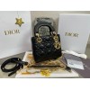 Dior Lady Dior Mini Classic Tote Bag With Lambskin Black