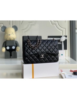 C-C CF Bag Jumbo 30cm Lambskin Leather in Silver Hardware