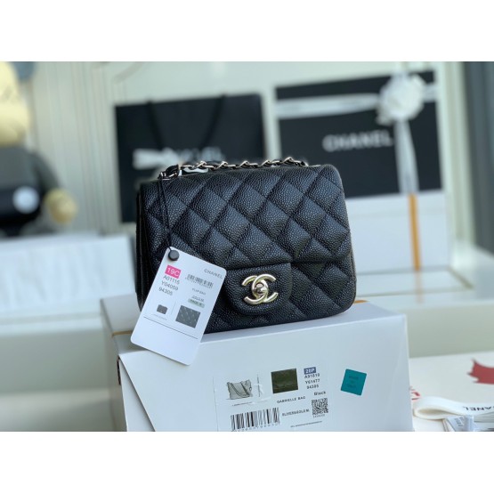 C-C mini CF 17cm Caviar Gold&silver hardware