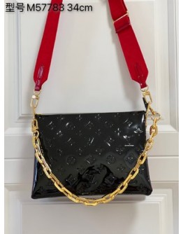 Louis Vuitton Coussin Patent Black Leather PM&MM