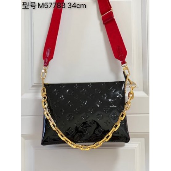 Louis Vuitton Coussin Patent Black Leather PM&MM