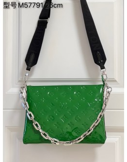 Louis Vuitton Coussin Patent Green Leather PM&MM