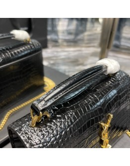 YSL Sunset Croc WOC 19cm Black