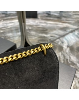 YSL Sunset Small 22cm Black Velvet Bag