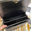 YSL Sunset Small 22cm Croc Black Bag