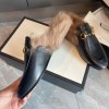Gucci Flat With Fur Black