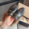 Gucci Flat With Fur Black