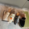 Gucci Flat With Fur Black