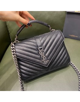 YSL College Bag 24cm Silver Hardware