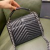 YSL College Bag 24cm Silver Hardware
