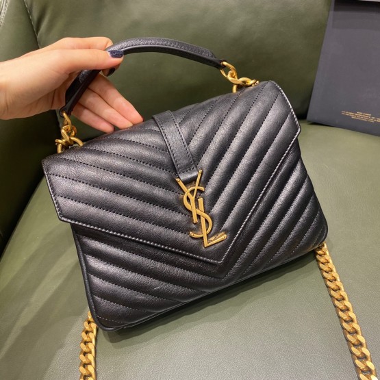 YSL College Bag 24cm Gold Hardware