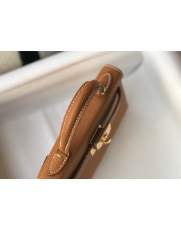 Hermes mini kelly 20cm Brown