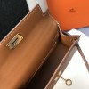 Hermes mini kelly 20cm Brown