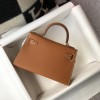Hermes mini kelly 20cm Brown