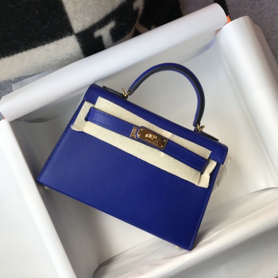 Hermes mini kelly 20cm Blue