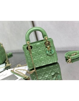 Dior Mini Lady Dior Bag Green 17cm