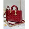 Lady Dior Patent Black&Red Large 32cm