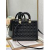 Lady Dior Patent Black&Red Large 32cm