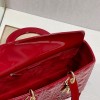 Lady Dior Patent Black&Red Large 32cm
