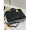 Lady Dior Patent Black&Red Large 32cm