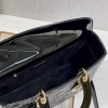 Lady Dior Patent Black&Red Large 32cm