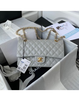 c-c Classic Flap Gray Caviar leather 