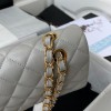 c-c Classic Flap Gray Caviar leather 