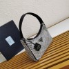 Prada Re-edition 2000 Crystal Hobo Bag black