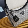 Prada Re-edition 2000 Crystal Hobo Bag black
