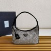 Prada Re-edition 2000 Crystal Hobo Bag black
