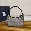 Prada Re-edition 2000 Crystal Hobo Bag black